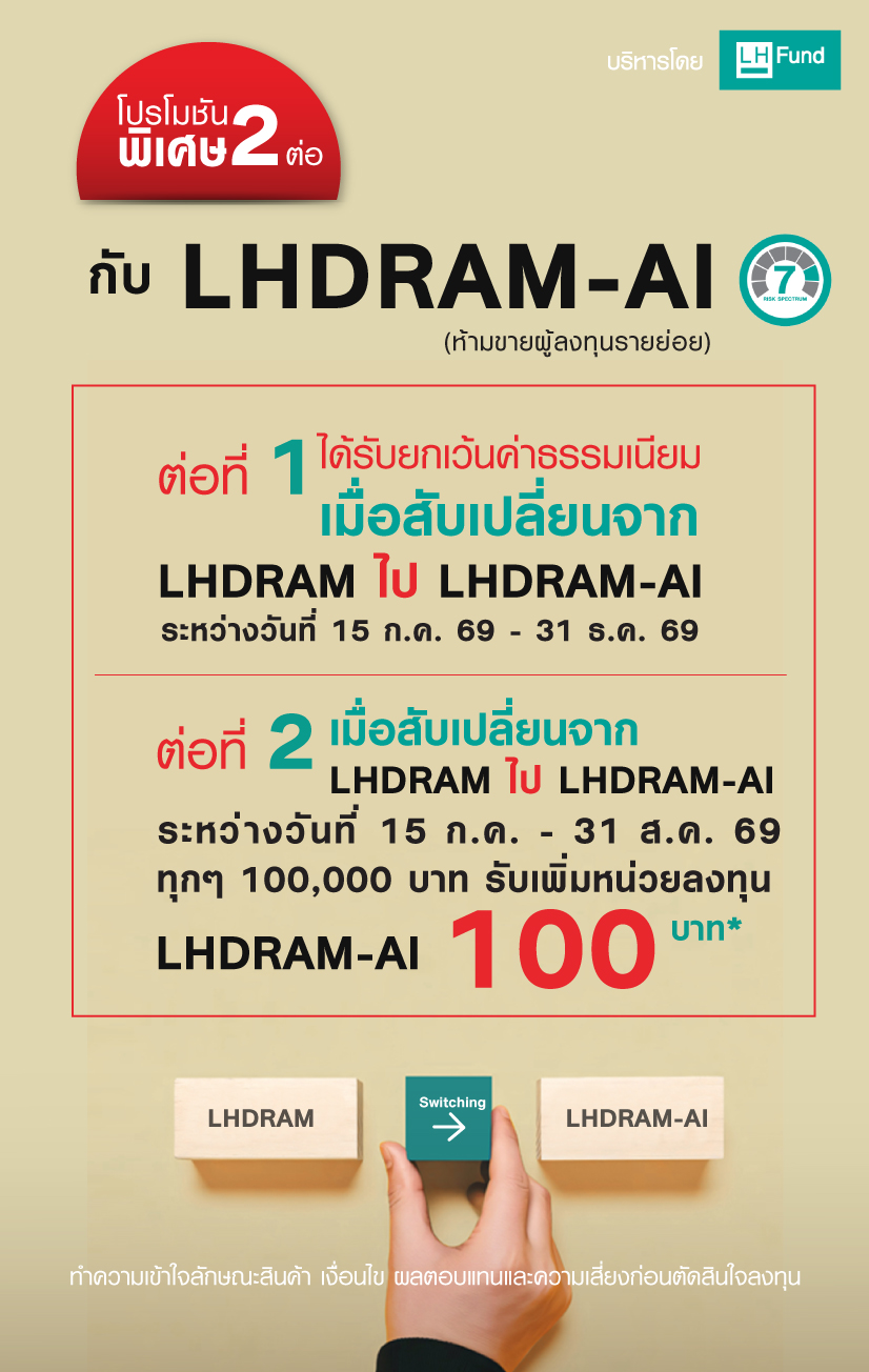 โปรโมชัน พิเศษ 2 ต่อ กับ LHDRAM-AI