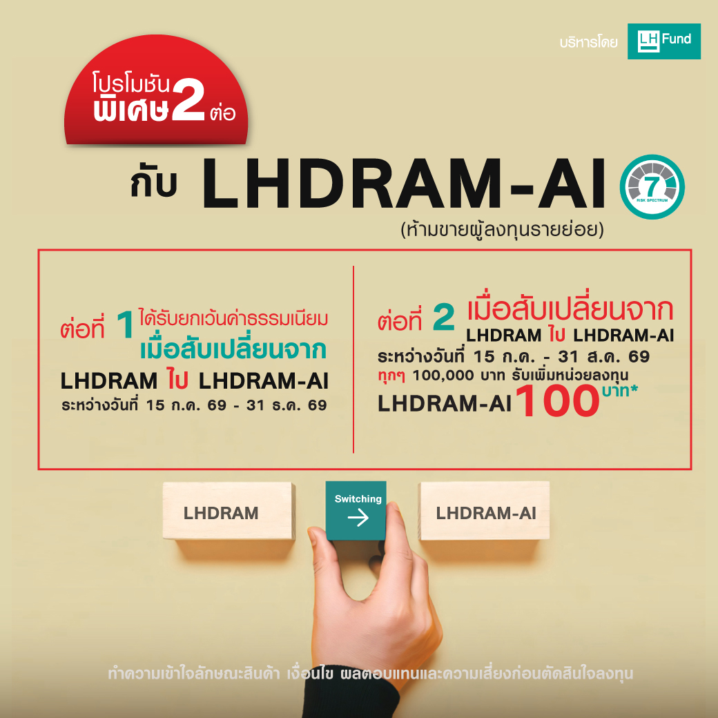 โปรโมชัน พิเศษ 2 ต่อ กับ LHDRAM-AI